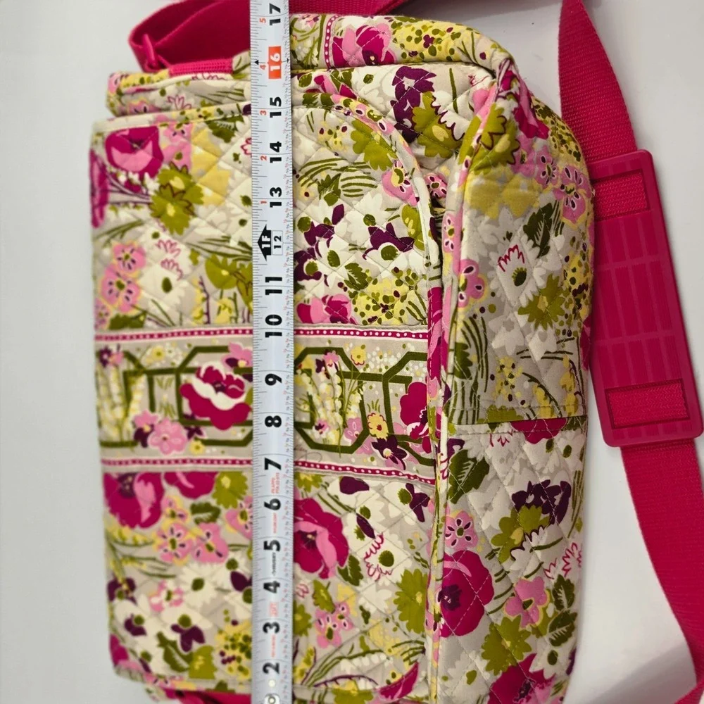 Vera Bradley Make Me Blush Quilted Laptop Messenger Bag Retired 2010 Floral